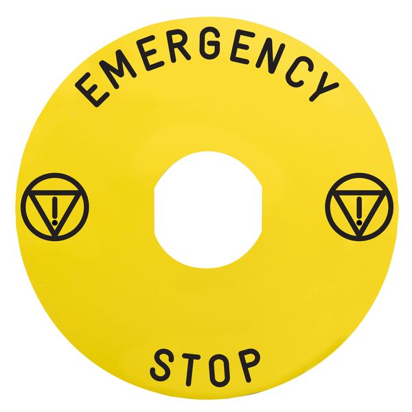 ETIKET DIAM 60 MM GEEL EMERGENCY STOP image 1