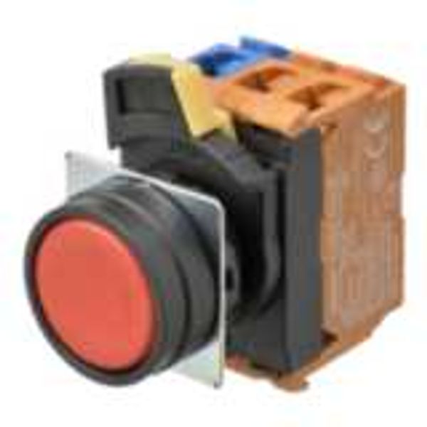 Pushbutton A22NN 22 dia., bezel plastic, flat, momentary, cap color op image 2