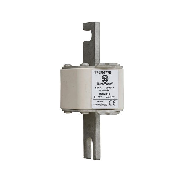 Fuse-link, high speed, 550 A, AC 690 V, size 1, 52 x 52 x 140 mm, aR, IEC, single indicator image 4