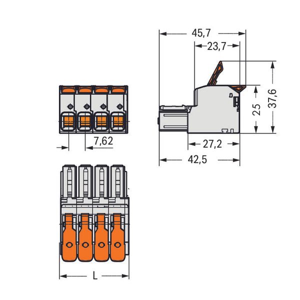 1-conductor female connector lever Push-in CAGE CLAMP® light gray image 3