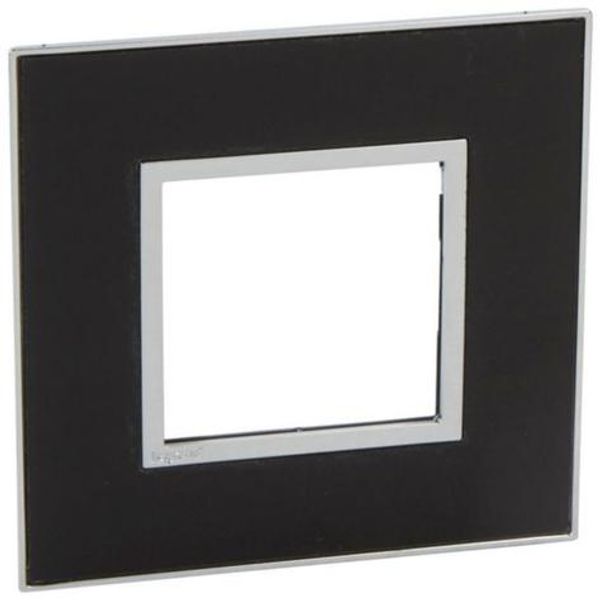 Arteor™ - Plate - French/German std - square - 2 modules - Mirror Black image 1