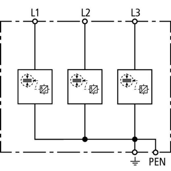 Appl.-opt. combined arrester DEHNshield type 1+2 for three-phase TN-C  image 3