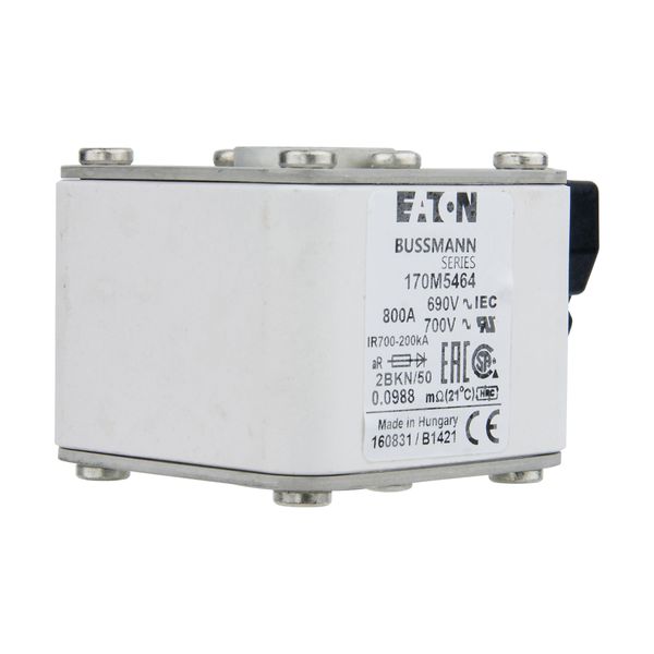 Fuse-link, high speed, 800 A, AC 690 V, size 2, aR, IEC, UL, single indicator image 10