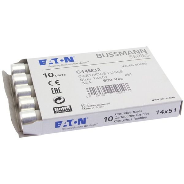 Fuse-link, LV, 32 A, AC 500 V, 14 x 51 mm, aM, IEC image 1