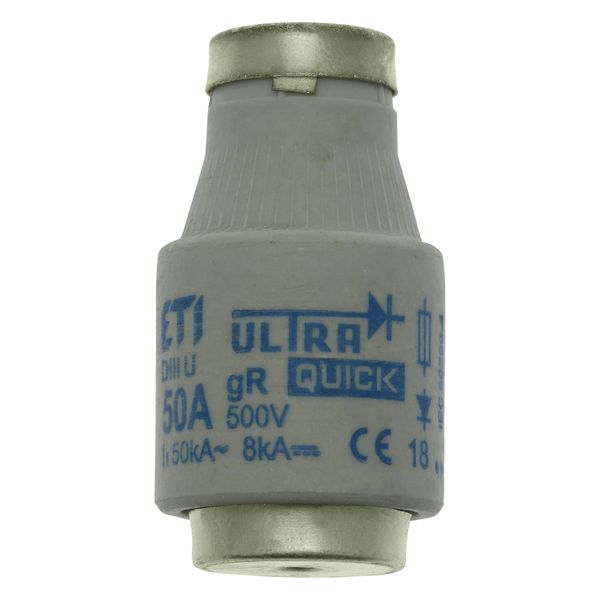 Fuse-link, LV, 50 A, AC 500 V, D3, aR, IEC, ultra rapid image 3