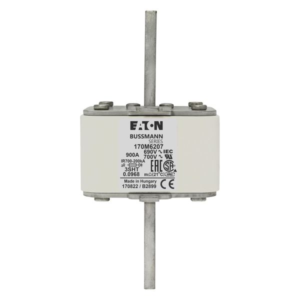 Fuse-link, high speed, 900 A, AC 690 V, size 3, 76 x 76 x 150 mm, aR, IEC, single indicator image 8