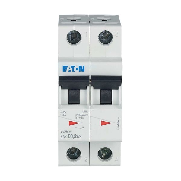 Miniature circuit breaker (MCB), 0.5 A, 2p, characteristic: D image 7