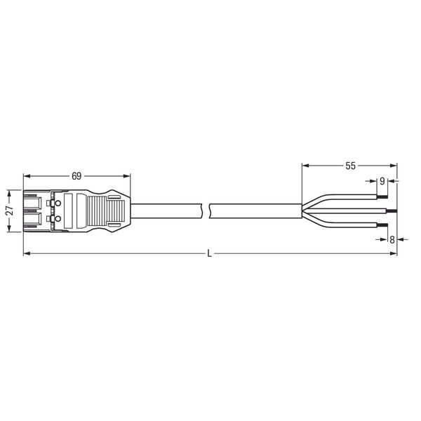 pre-assembled connecting cable;Eca;Plug/open-ended;red image 3