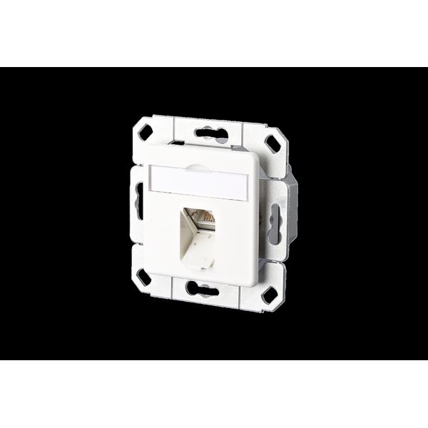 E-DAT C6 1 port flush mounted trunking installation pure white image 2