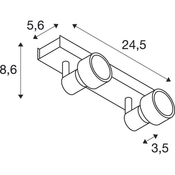 PURI 2 ceiling light, matt white, GU10, max. 2x50W image 1