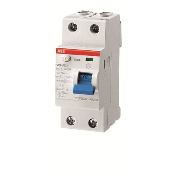 F202 A-63/0.03 16-2/3Hz Residual Current Circuit Breaker 2P A type 30 mA image 2