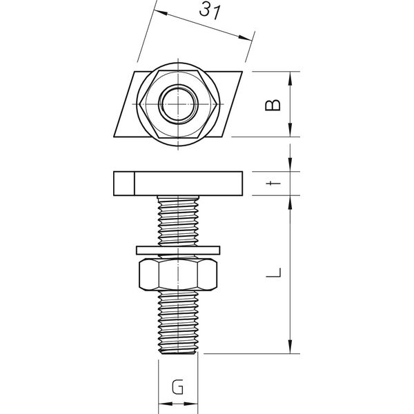 MS40HB M8x30 ZL Hook-head screw for profile rail MS4022 M8x30mm image 2