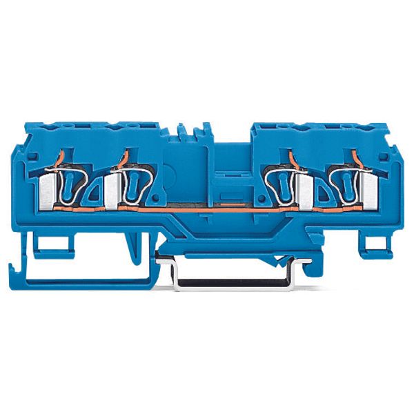 4-conductor through terminal block 4 mm² with test port blue image 2