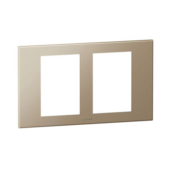 Arteor Surround Plate 2 Gang 2 x 3 Module Square Champagne image 1