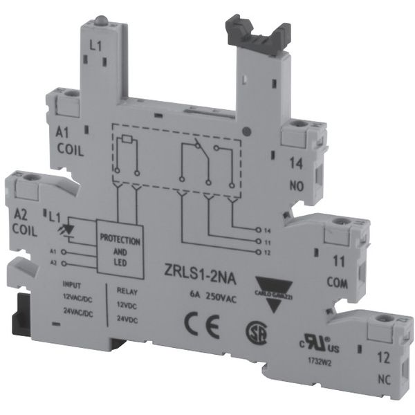 DIN Rail Socket for Slim Relays 12/24Vac-dc Screw image 1