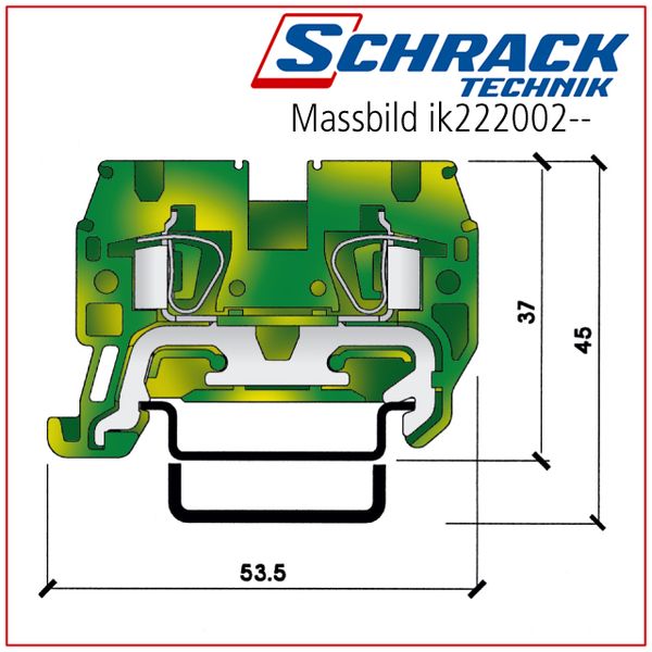 Spring clamp terminal HTE.2 green/yellow, 2.5 mmý image 5