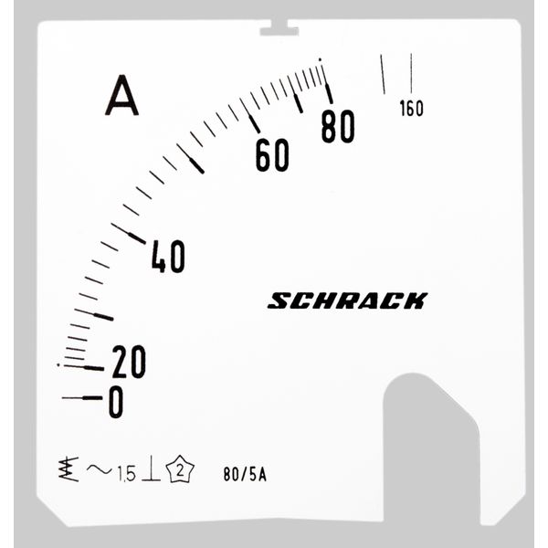 Scale Plate, 72x72mm, 80/160/5A AC image 1