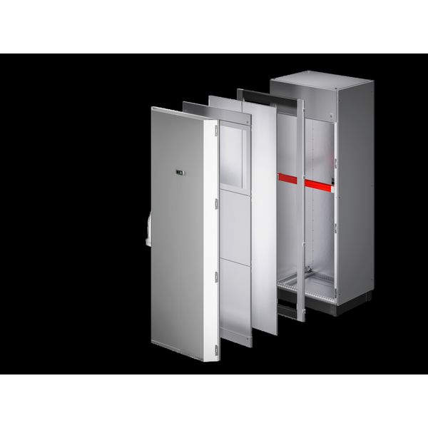 Sheet steel door, one-piece, solid for VX IT, 800x2200 mm, RAL 7035 image 1