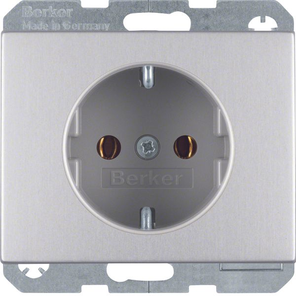 Schuko socket outlet with screw-in lift terminals K.5 aluminium anodis image 1