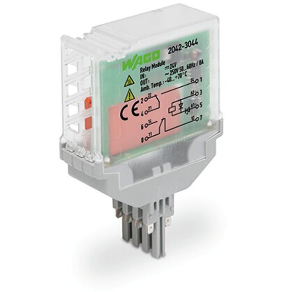 Relay module Nominal input voltage: 24 VDC 2 changeover contacts image 2