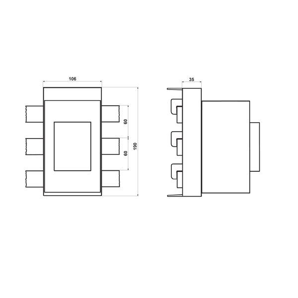 60mm Busbar Adapter 250A, 3-pole, MC2 (32140) image 2