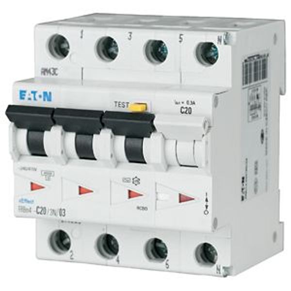 RCD/MCB combination, 32 A, 300 mA, MCB trip characteristic: C, 3p+N, RCD trip characteristic: A image 4