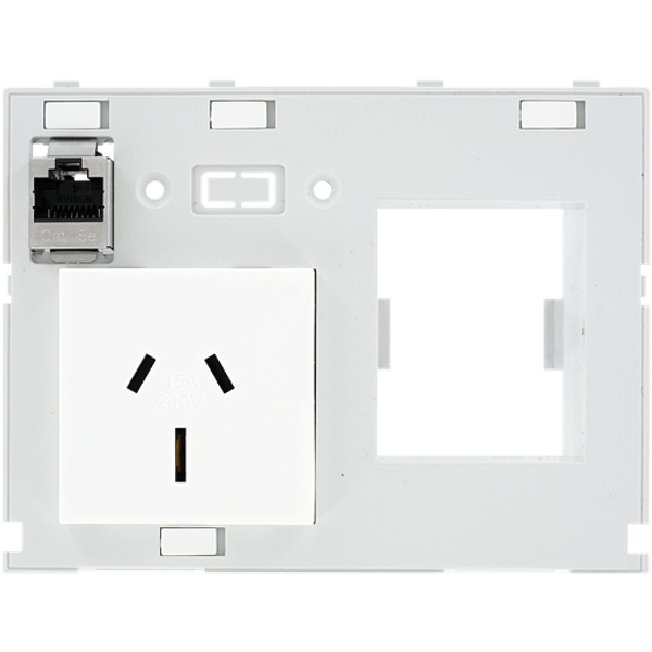 MODLINK  DBL COMBI INSERT AUMALERALIA 1xRJ45 fem./fem. + RCD opening image 1