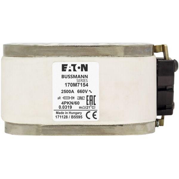 Fuse-link, high speed, 2500 A, AC 660 V, size 4, 120 x 105 x 59 mm, aR, IEC, single indicator image 4