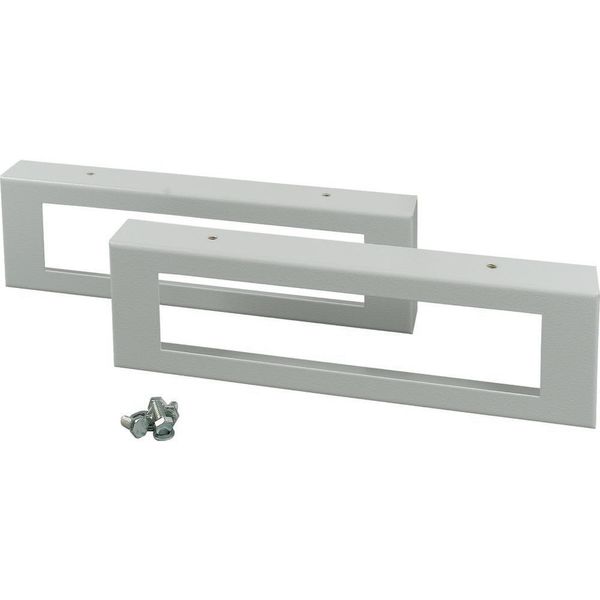 Plinth, side panels for HxD 100 x 400mm, grey, with cable duct cutout image 3