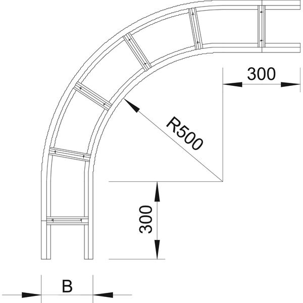 WLB 90 164 FT 90° bend for wide span cable ladder 160 160x400 image 2