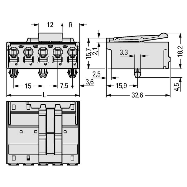 1-conductor male connector Push-in CAGE CLAMP® 2.5 mm² light gray image 4