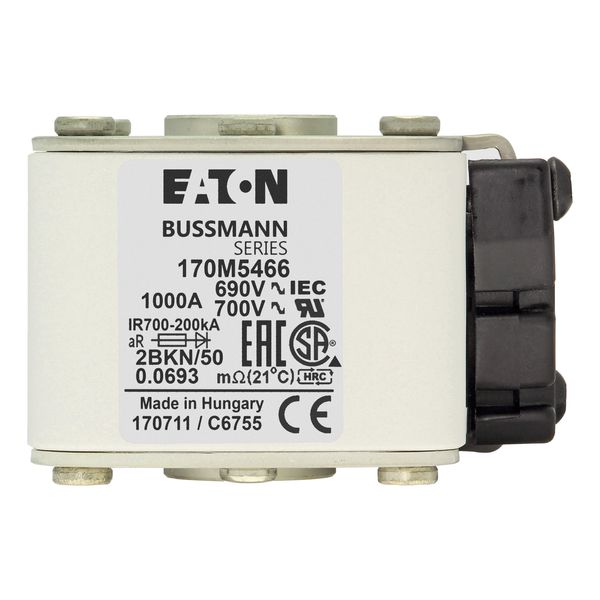 Fuse-link, high speed, 1000 A, AC 690 V, size 2, aR, IEC, UL, single indicator image 9