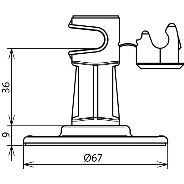 Roof conductor holder DEHNsnap H 36mm grey with adhesive pad D 67mm f. image 2