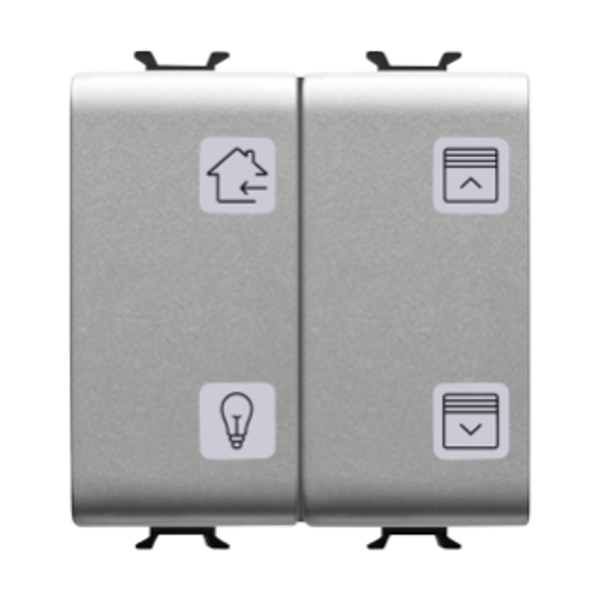 PUSH-BUTTON PANEL WITH INTERCHANGEABLE SYMBOLS - KNX - 4 CHANNELS - 2 MODULES - TITANIUM - CHORUS image 1