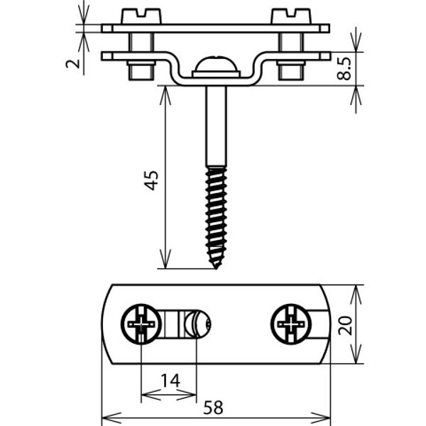 Strip holder for Fl 30mm StSt with wood screw 5x45mm image 2