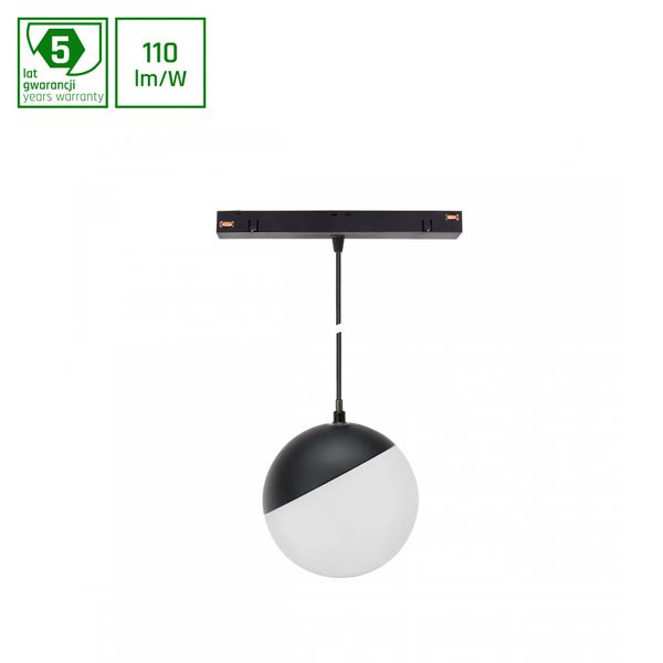 SYSTEM SHIFT - GLOBE P SUSPENDED SPHERE TRACK LIGHT 100MM (850MM CABLE) 5W 165DEG BLACK 5Y WARRANTY image 1