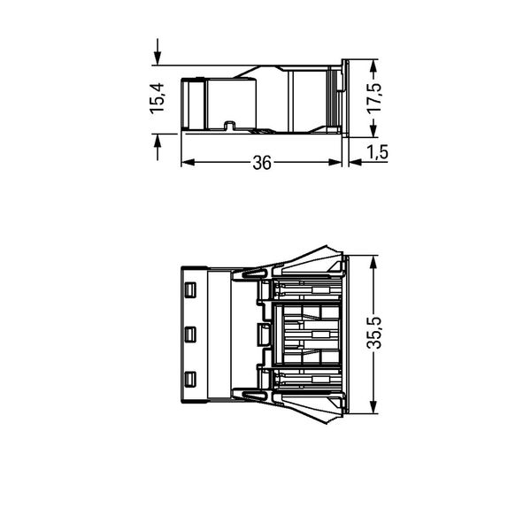 Snap-in socket 3-pole Cod. B pink image 3