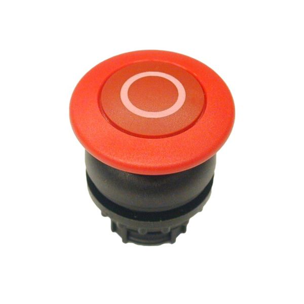 Mushroom actuator, RMQ-Titan, Mushroom, momentary, Mushroom red, red, inscribed, Bezel: black image 1