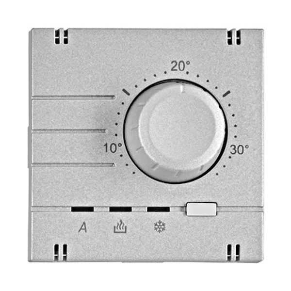 Analog thermostat - top part, heating/cooling, silver image 1