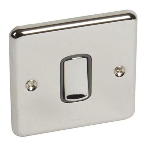 Synergy™ Authentic - 1 gang 1-way switch - 10AX - Polished Stainless steel image 1