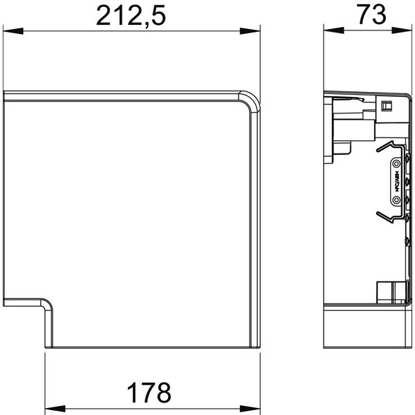 GK-FH70170CW Flat angle hood fitting 70x170mm image 2