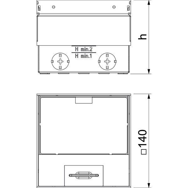 UDHOME2 GV15V Floor socket with double VDE socket 140x140x110 image 2