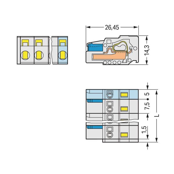 1-conductor female connector CAGE CLAMP® 2.5 mm² light gray image 2