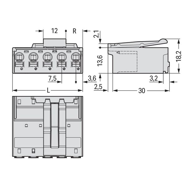 1-conductor male connector Push-in CAGE CLAMP® 2.5 mm² light gray image 5