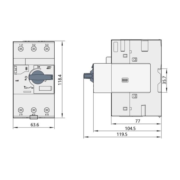 Motor Protection Circuit Breaker BE2, size 1, 3-pole, 25-32A image 2