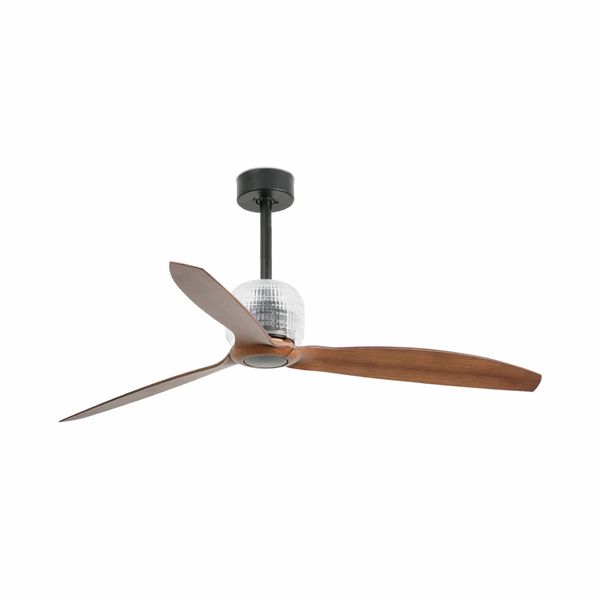 DECO FAN Ø1280 MM BLACK 3 BLADES WOOD DARK W/R image 1