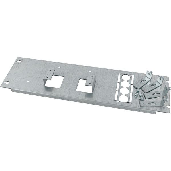 Mounting plate, +mounting kit, for NZM1, horizontal, 4p, HxW=150x600mm image 1