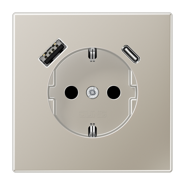 SCHUKO socket with USB type C ES1520-18C image 1