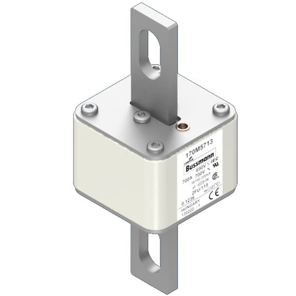 Fuse-link, high speed, 450 A, AC 1250 V, size 2, 61 x 77 x 160 mm, aR, IEC, UL, single indicator image 2