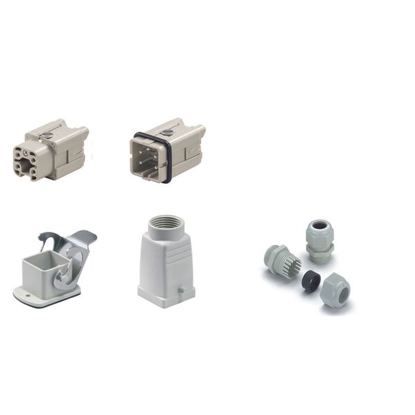 Industrial connectors (set), Series: HA, Screw connection, Size: 1, Nu image 1